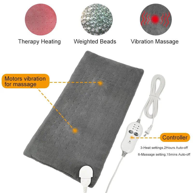 12x24'' Large Size Massage Heating Pad Heat Therapy Electric Heated