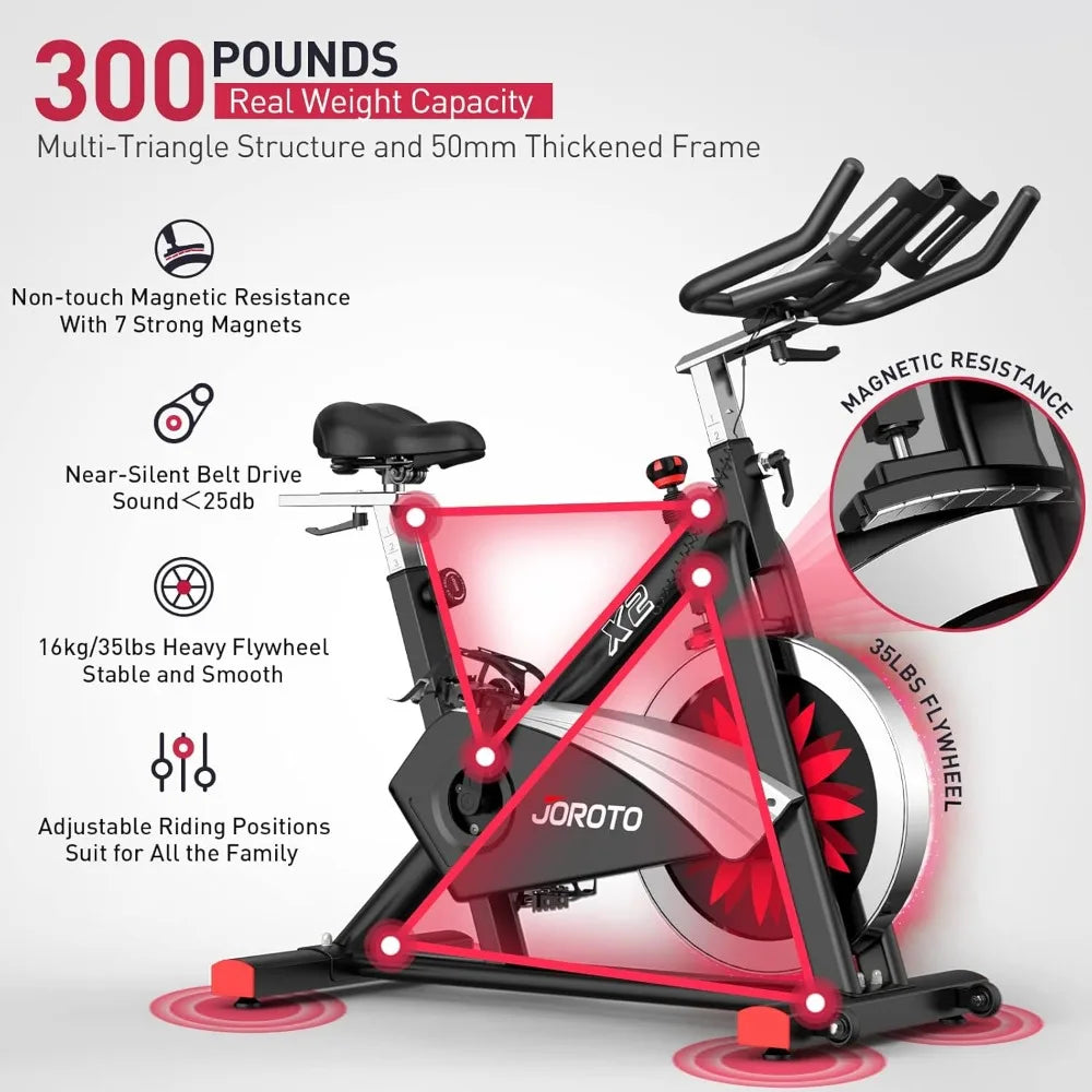 Belt Drive Indoor Cycling Bike with Magnetic Resistance Exercise Bikes Stationary
