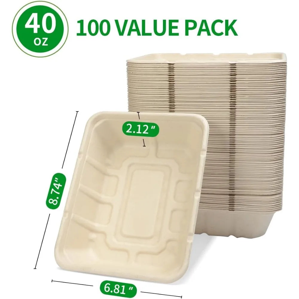 50 Pack 32 Oz Paper Bowls with Lids