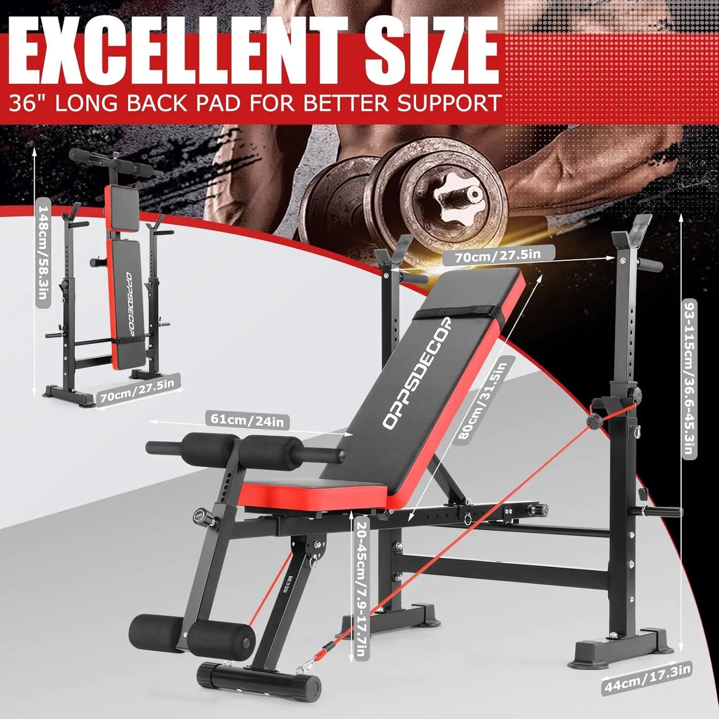 6 in 1 Weight Bench Set with Squat Rack
