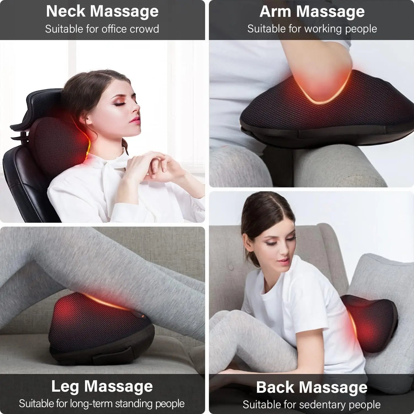 Shiatsu Neck and Back Massager with Heat, Massage Pillow