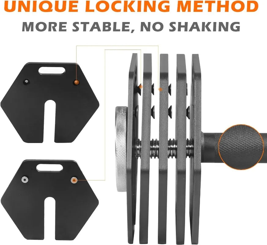 Adjustable Dumbbells 50LB Single Dumbbell 9 in 1 Free Weights