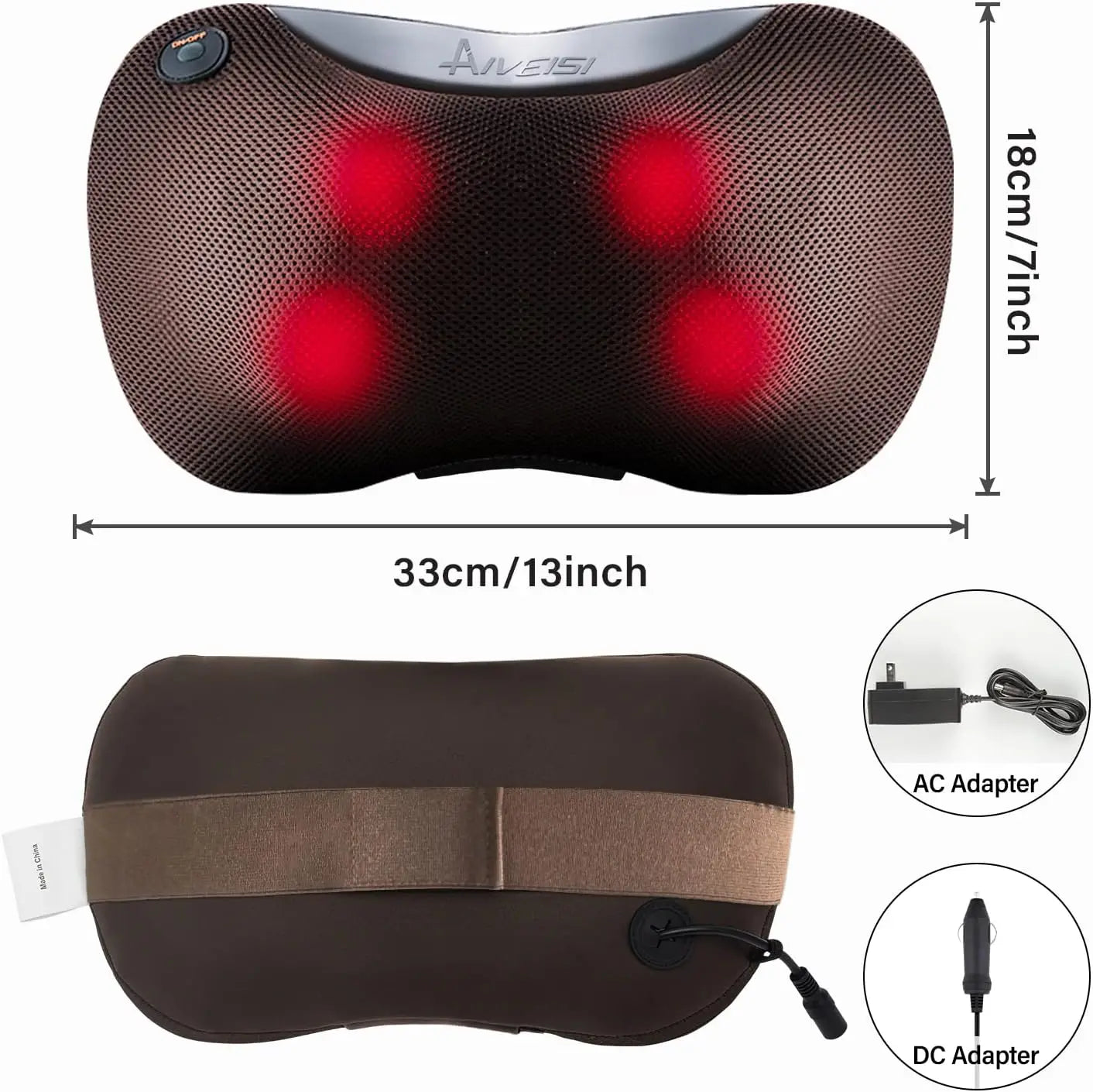 Shiatsu Neck and Back Massager with Heat, Massage Pillow