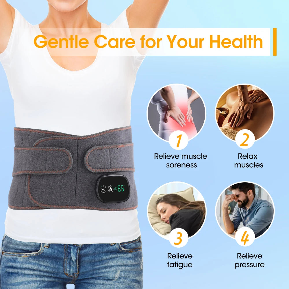 Electric Infrared Heating Therapy Waist Massager Back Support Belt Vibration
