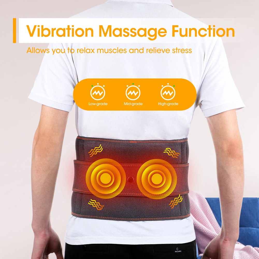 Electric Infrared Heating Therapy Waist Massager Back Support Belt Vibration