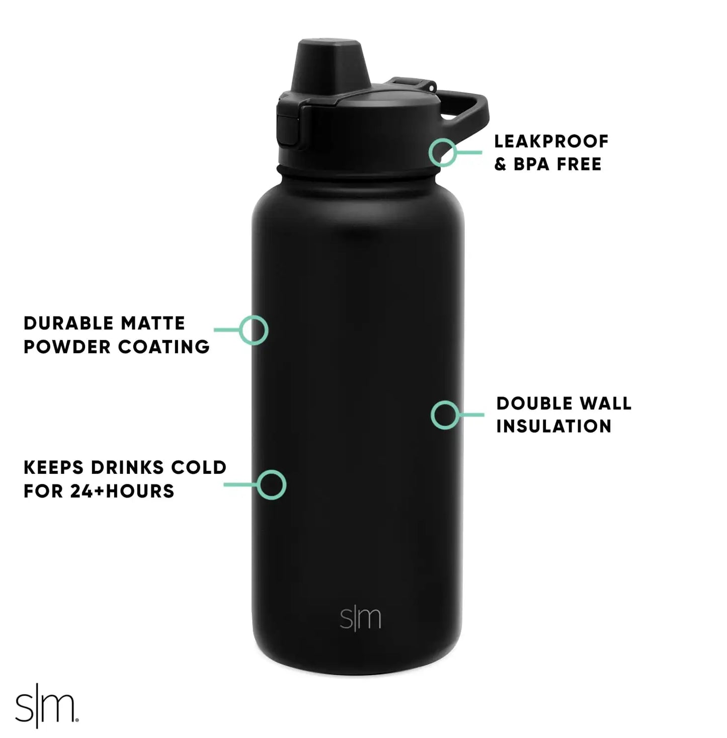 32 fl oz Stainless Steel Summit Water Bottle with Silicone Straw