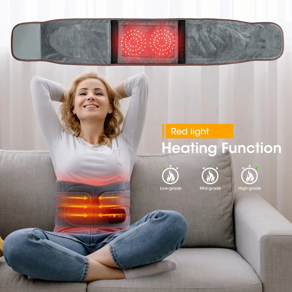 Electric Infrared Heating Therapy Waist Massager Back Support Belt Vibration