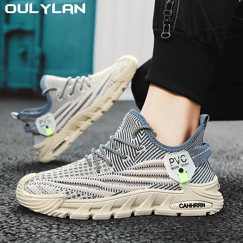 New Fashion Men Casual Sport Running Sneakers Flying Woven