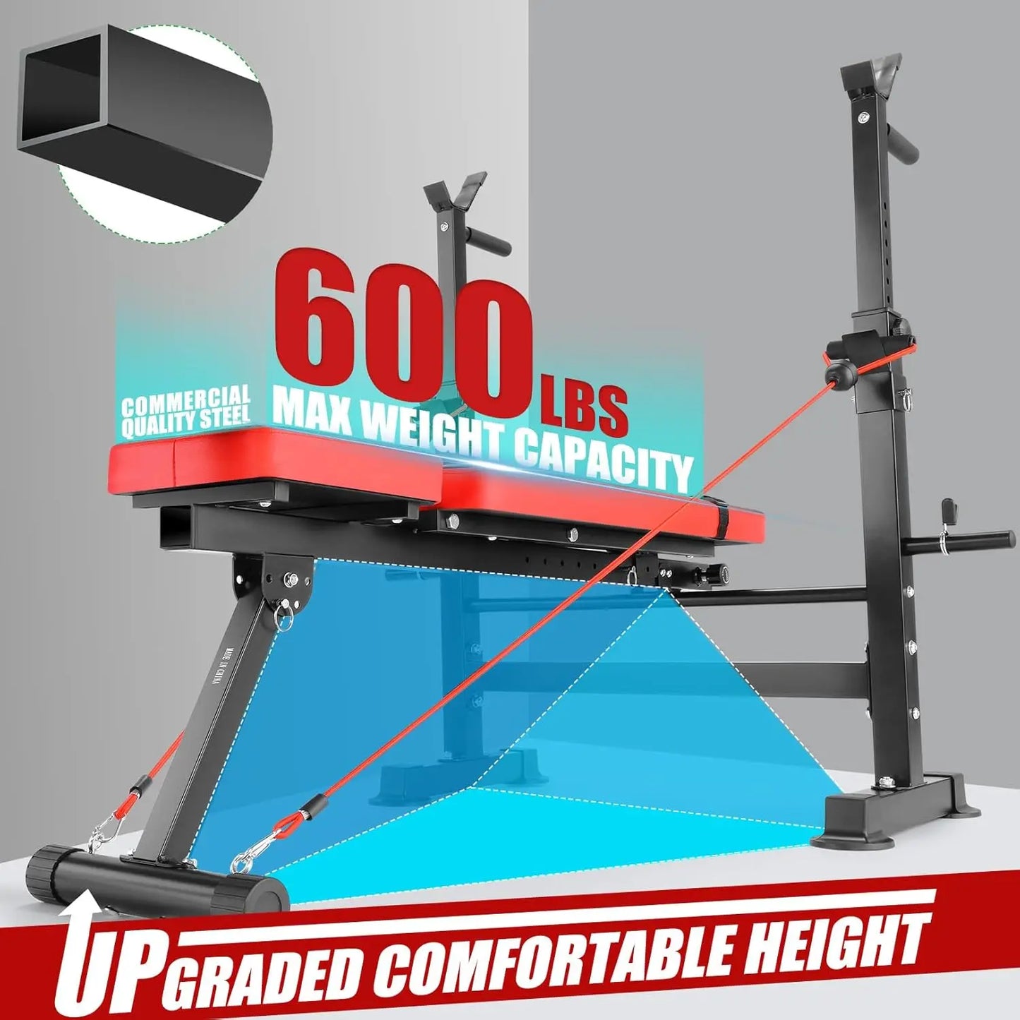6 in 1 Weight Bench Set with Squat Rack