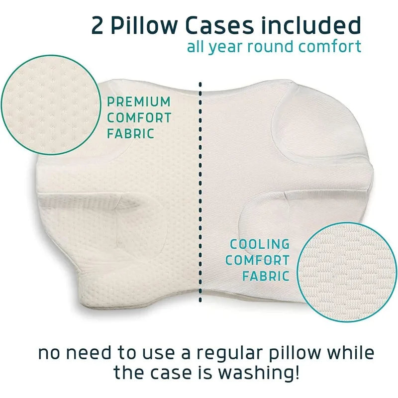 Pillow for Side Sleepers, Includes 2 Pillowcases, Adjustable Memory Foam