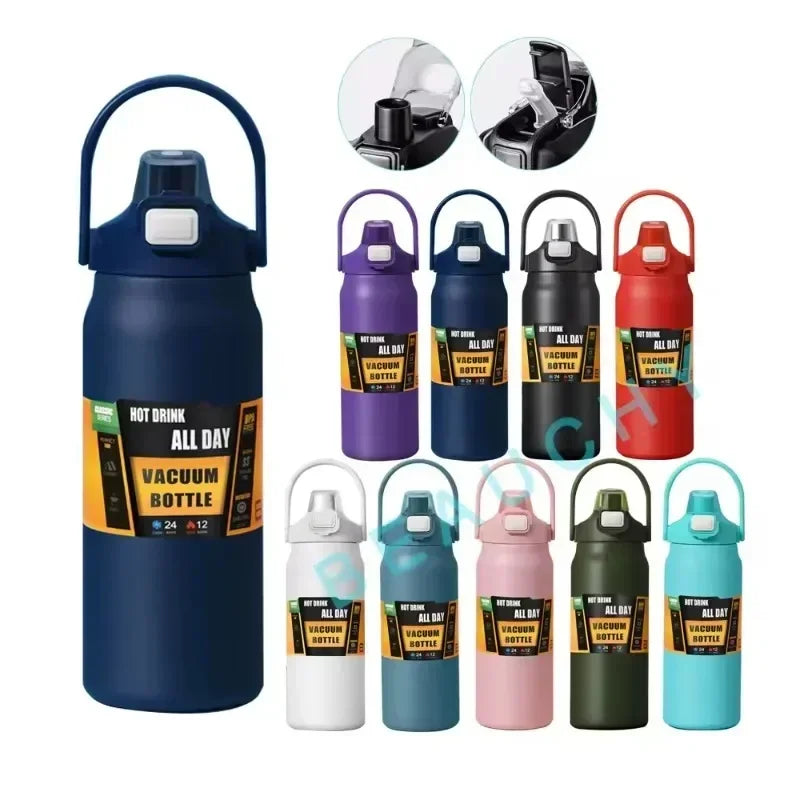 Insulated Stainless Steel Wide Mouth Water Bottle with Flex Straw