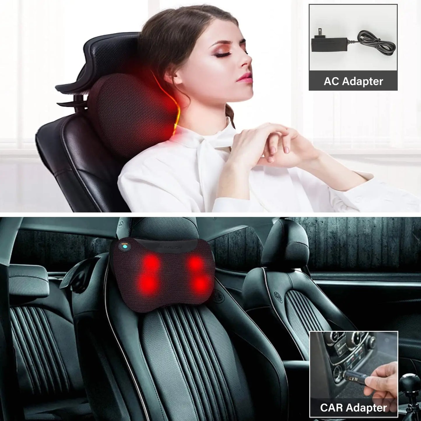 Shiatsu Neck and Back Massager with Heat, Massage Pillow