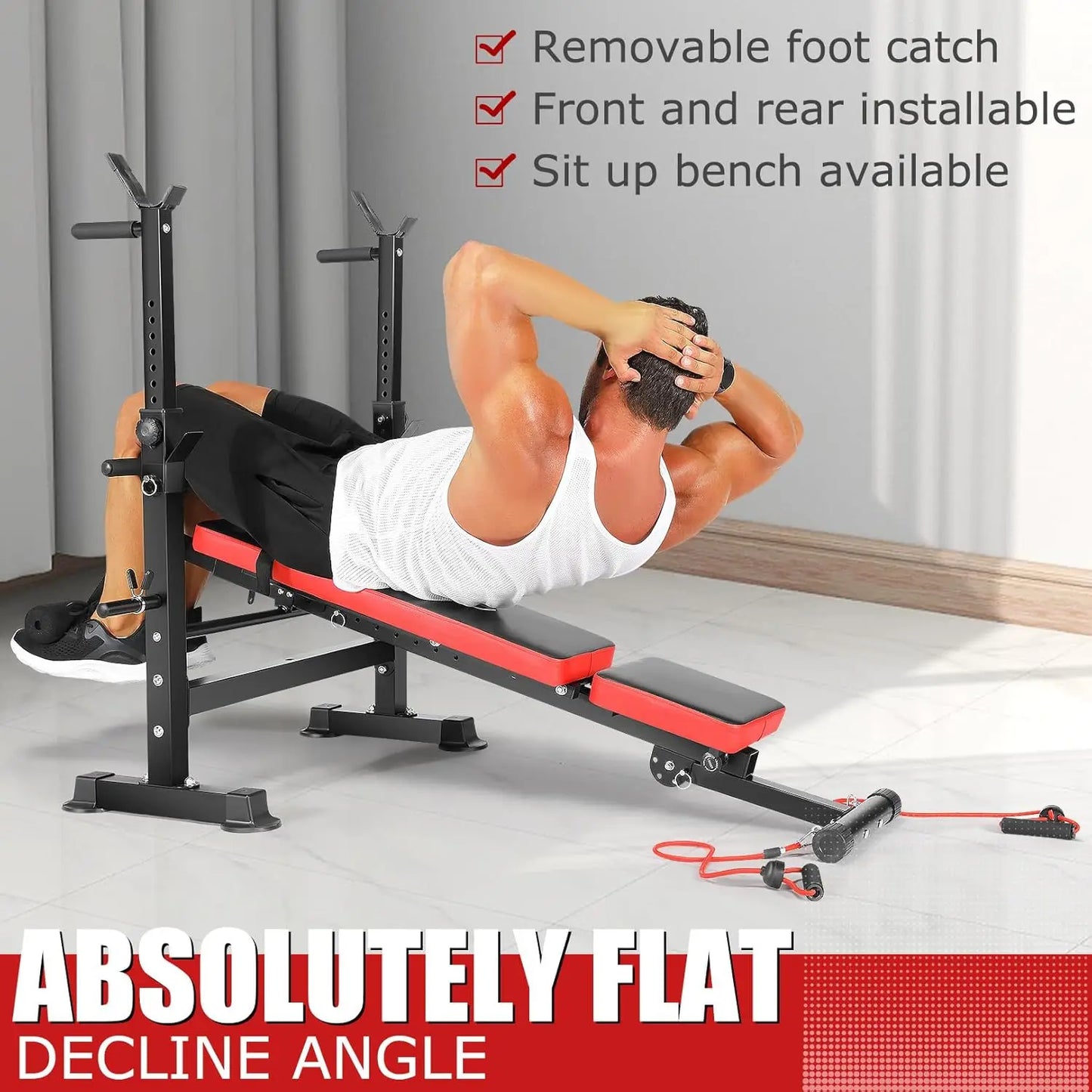 6 in 1 Weight Bench Set with Squat Rack