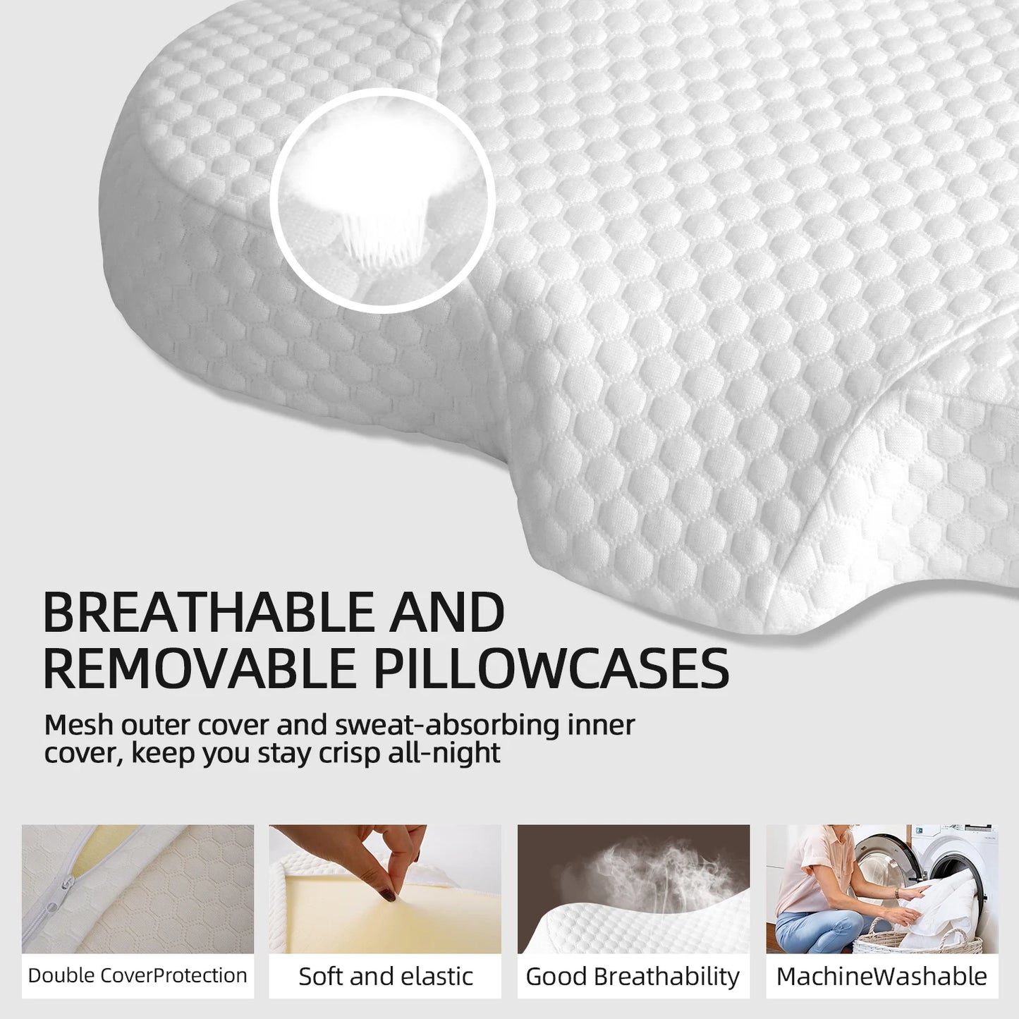 NOAHAS Orthopedic Cervical Memory Foam Pillow For Neck Pain Relief