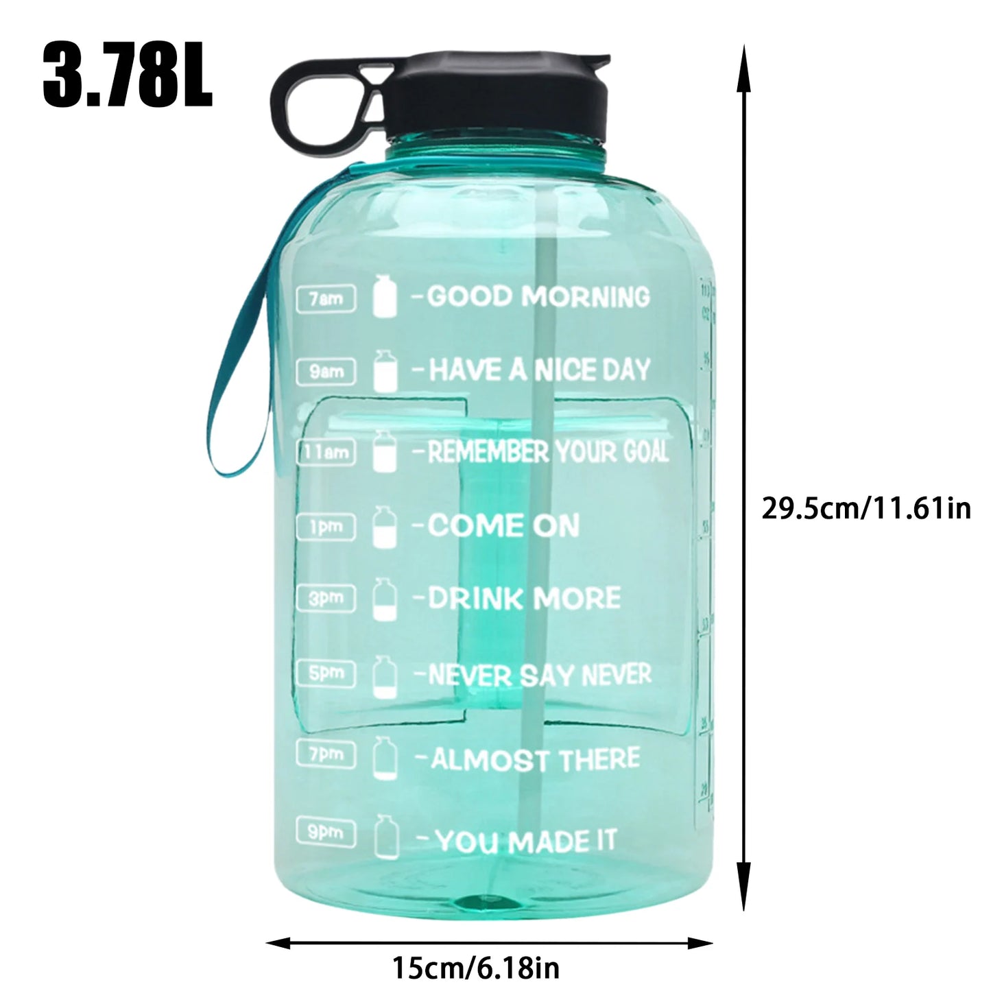 1 Gallon Portable Sports Water Bottle Leakproof Water Cup