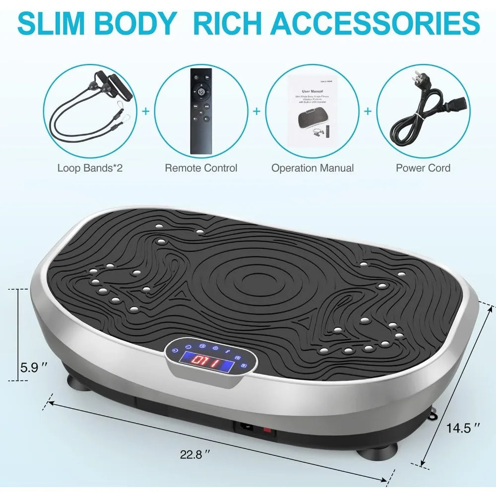 Vibration Plate Exercise Machine Whole Body Workout Power Vibrate Fitness Platform