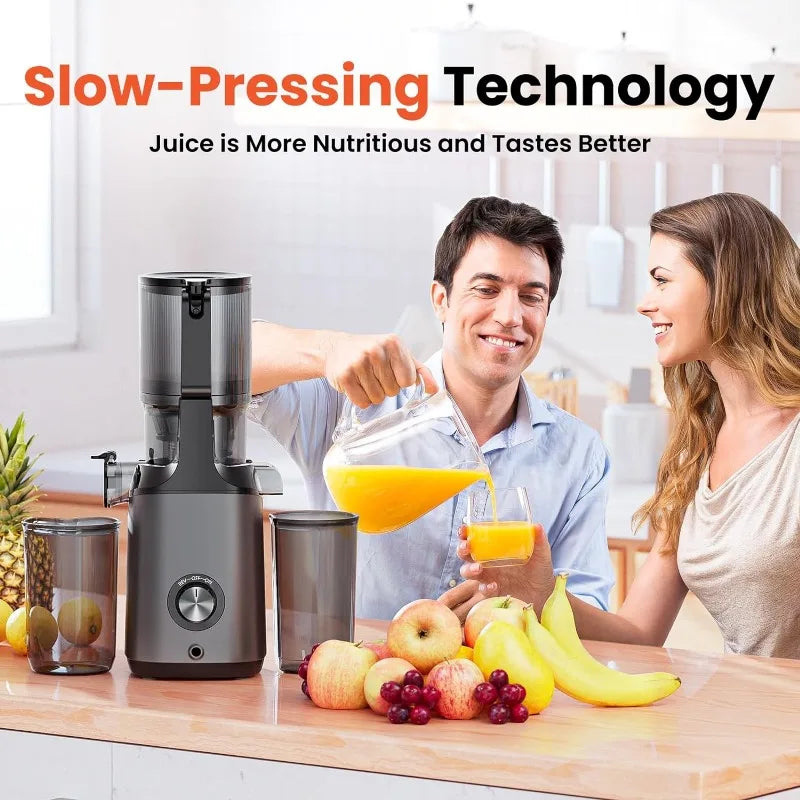 Cold Press Juicer, JoyBear Slow Masticating Machines Large Feed Chute