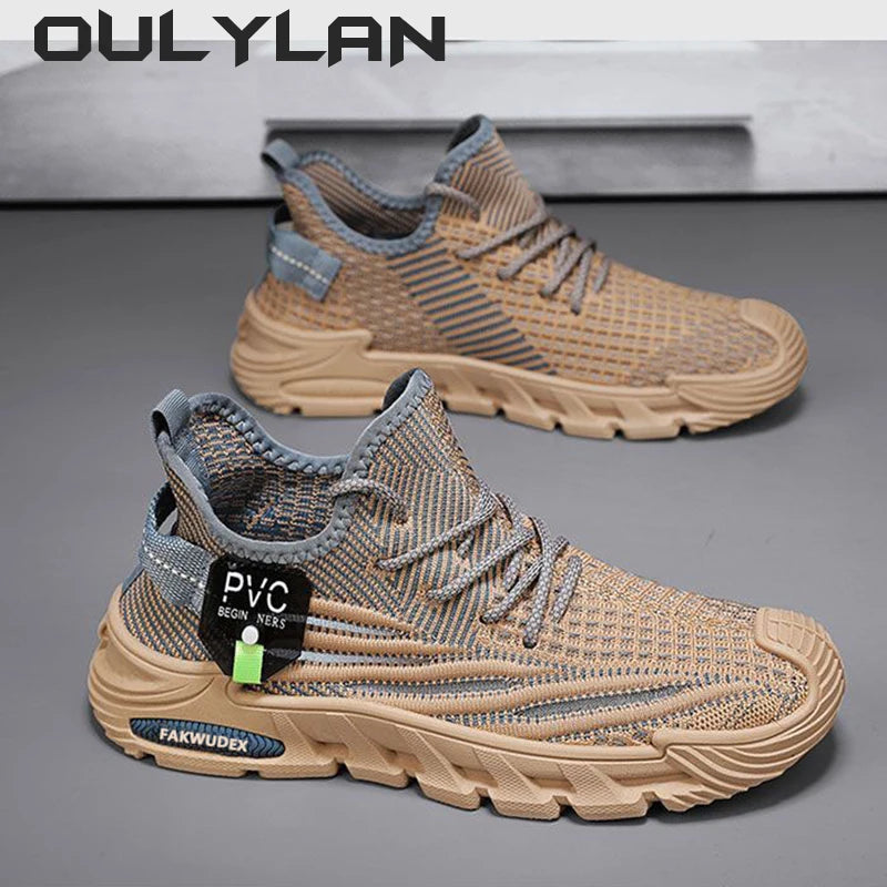 Men's Sneakers Fashion Sports Running Shoes Lightweight Breathable Knit Shoes