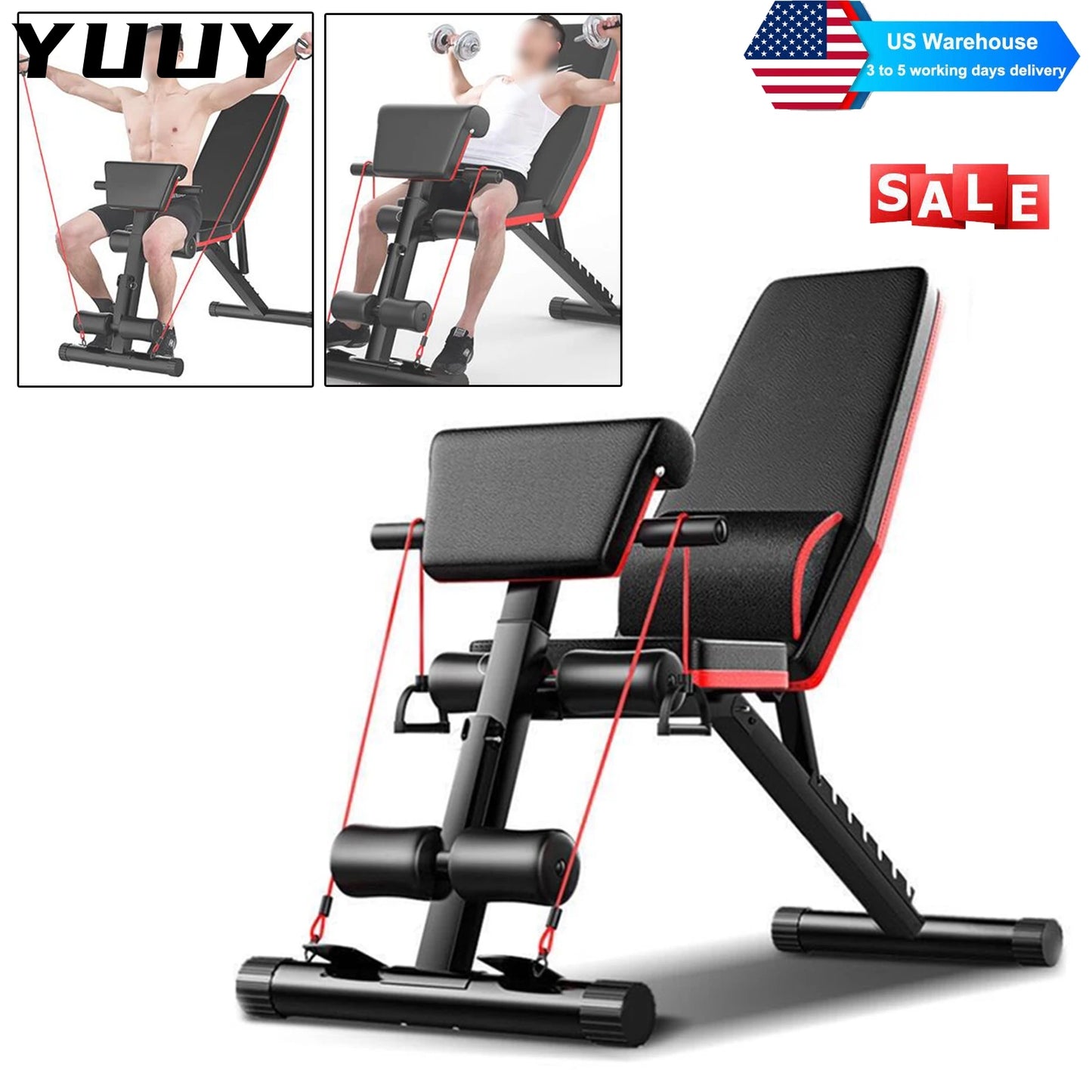 Adjustable Weight Bench Incline Decline Exercise, Home Gym, Strength Training