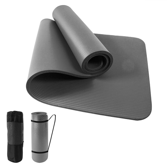 Grey High Density Yoga Mat 24 in. W x 72 in.x 0.4 in