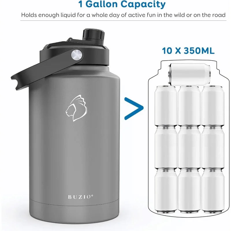 BUZIO 1 Gallon Vacuum Insulated Water Bottle