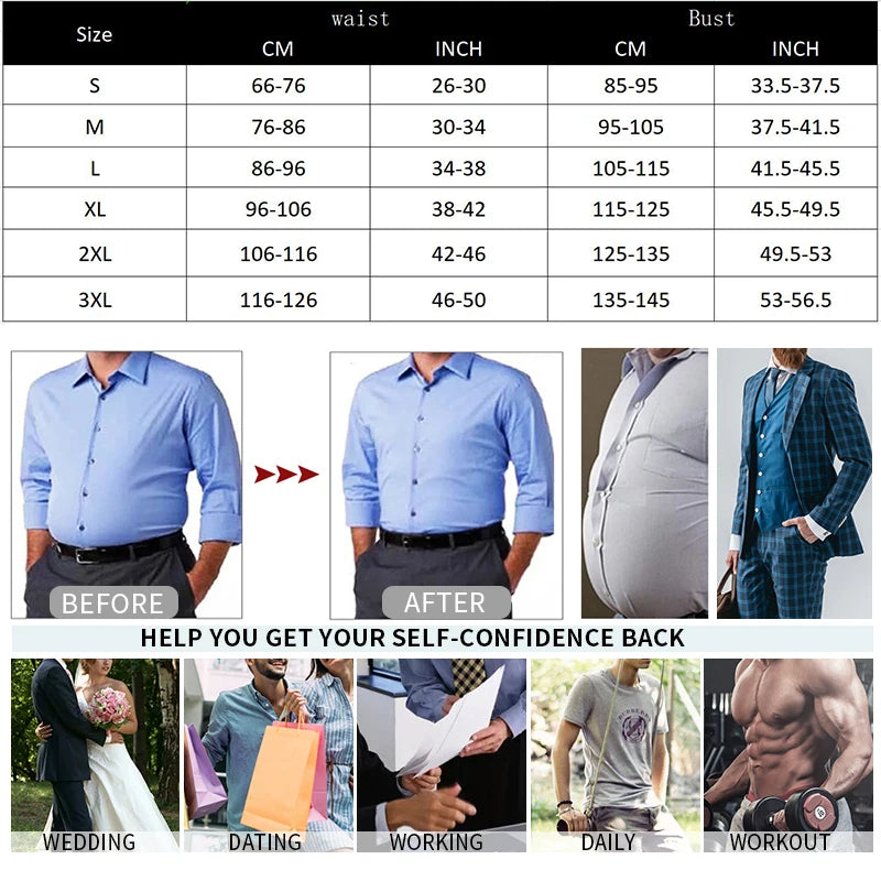 Men's Slimming Body Shaper Vest - Streamlined Compression Support, Tummy & Chest Sculpting,