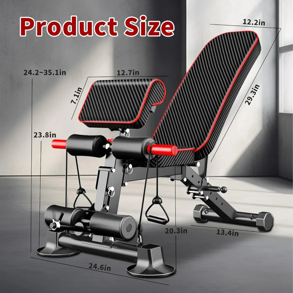 Adjustable Weight Bench, Utility Workout Bench Foldable Incline Decline Benches