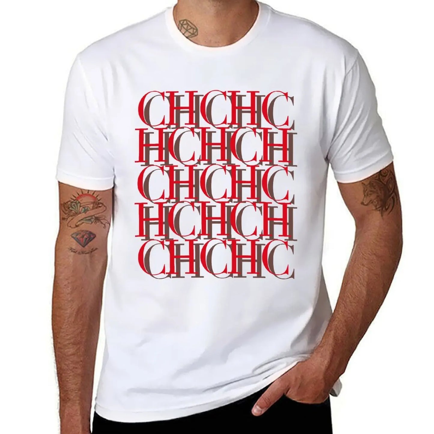 CHCH Men's Street T-shirt Print Tops Tees Summer T Shirt Oversized