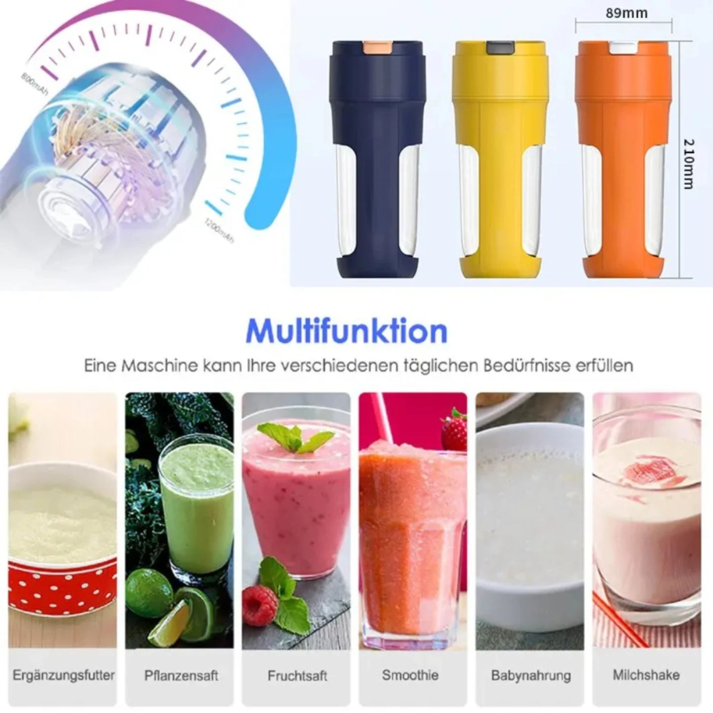 Portable Slow Juicer Cup Blender for Kitchen - Manual Orange Squeezer