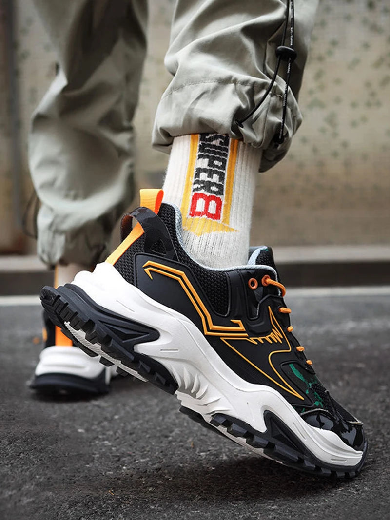 Men Fashion Luxury Sneakers Mesh Lace Up Platform Running Shoes