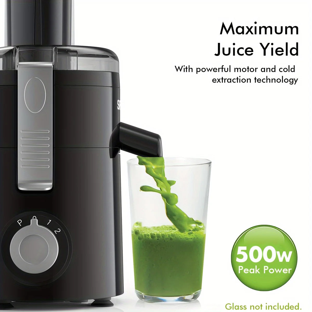 SiFENE Compact Centrifugal Juicer with 3-Speed Settings, Fast Juicer