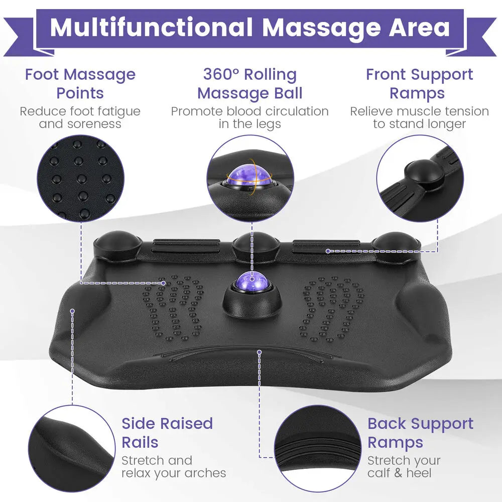 Costway Anti Fatigue Standing Desk Mat W/Massage Roller Ball Foot