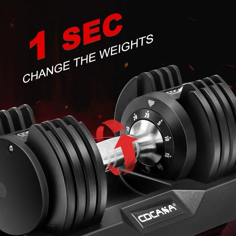 Adjustable Dumbbell Set 25lb/55lb Free Weight Set Pair