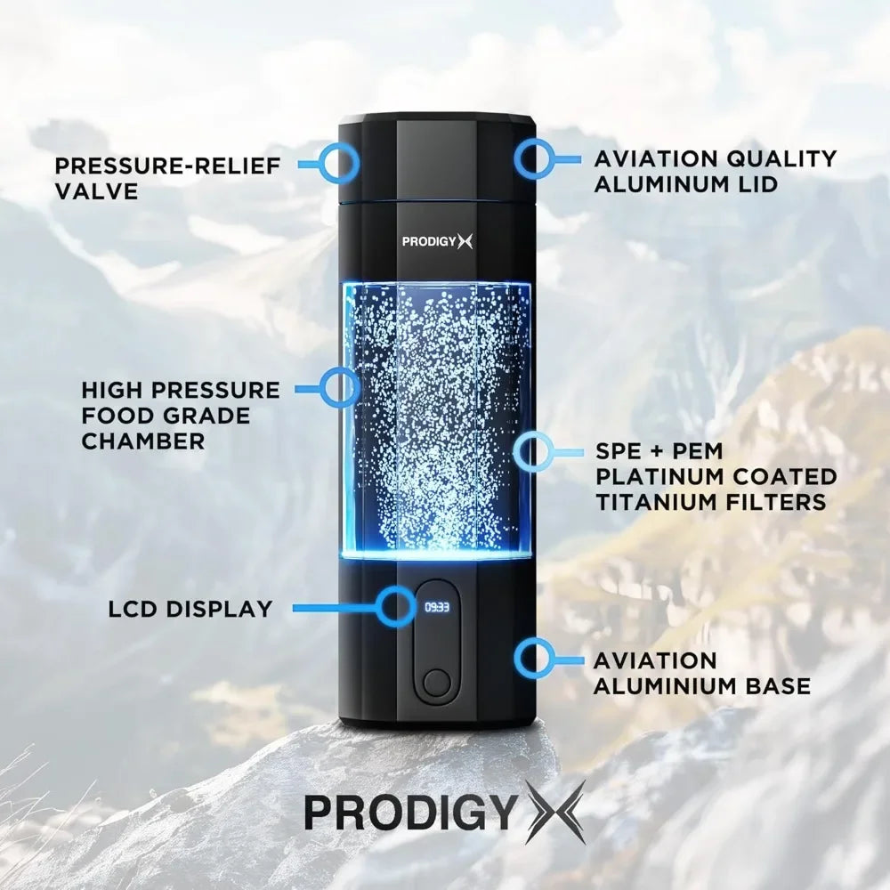 Hydrogen Water Bottle - Portable Hydrogen Generator, 10,000ppb Potency, Thick Bottle