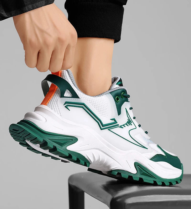 Men Fashion Luxury Sneakers Mesh Lace Up Platform Running Shoes