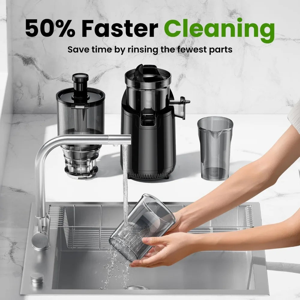 Press Juicer, Slow Masticating Machines with 5.3" Extra Large Feed Chute
