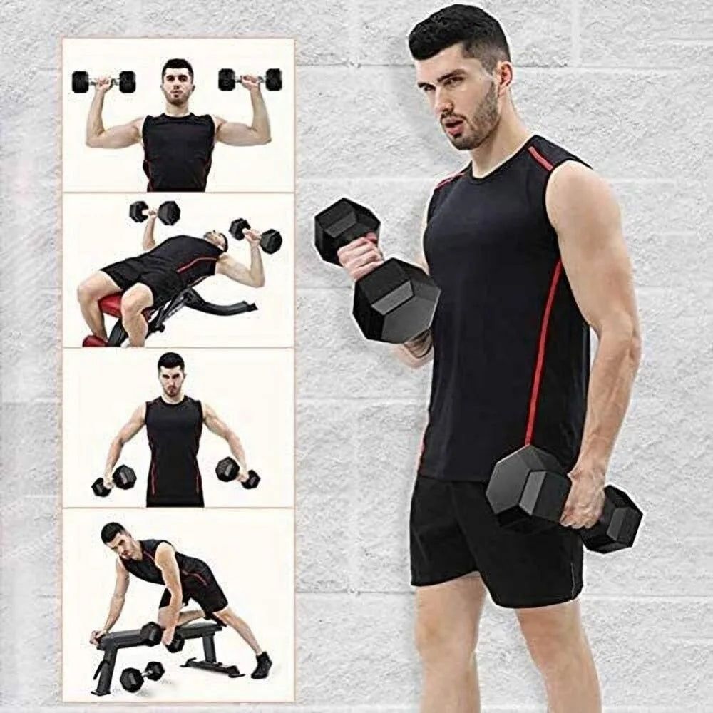 Dumbbells Set of 2 Exercise Free Weights Hand Hex Dumbbells