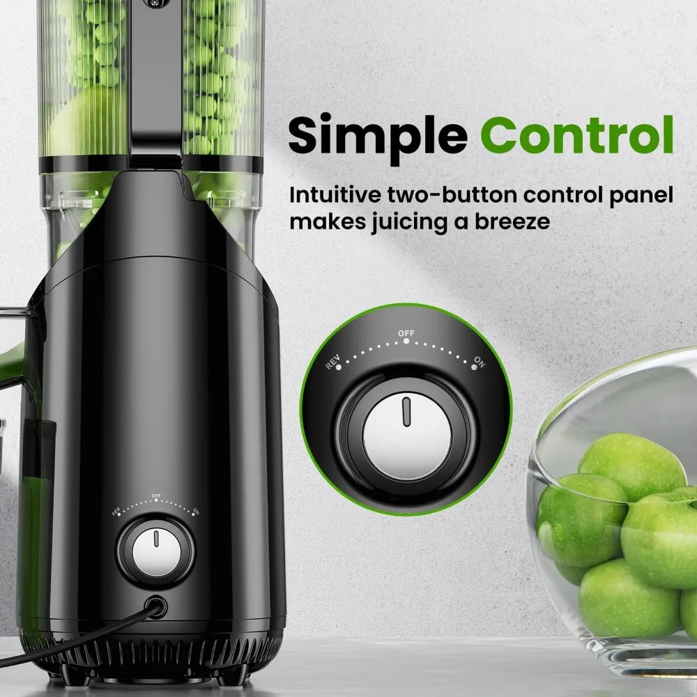 Press Juicer, Slow Masticating Machines with 5.3" Extra Large Feed Chute