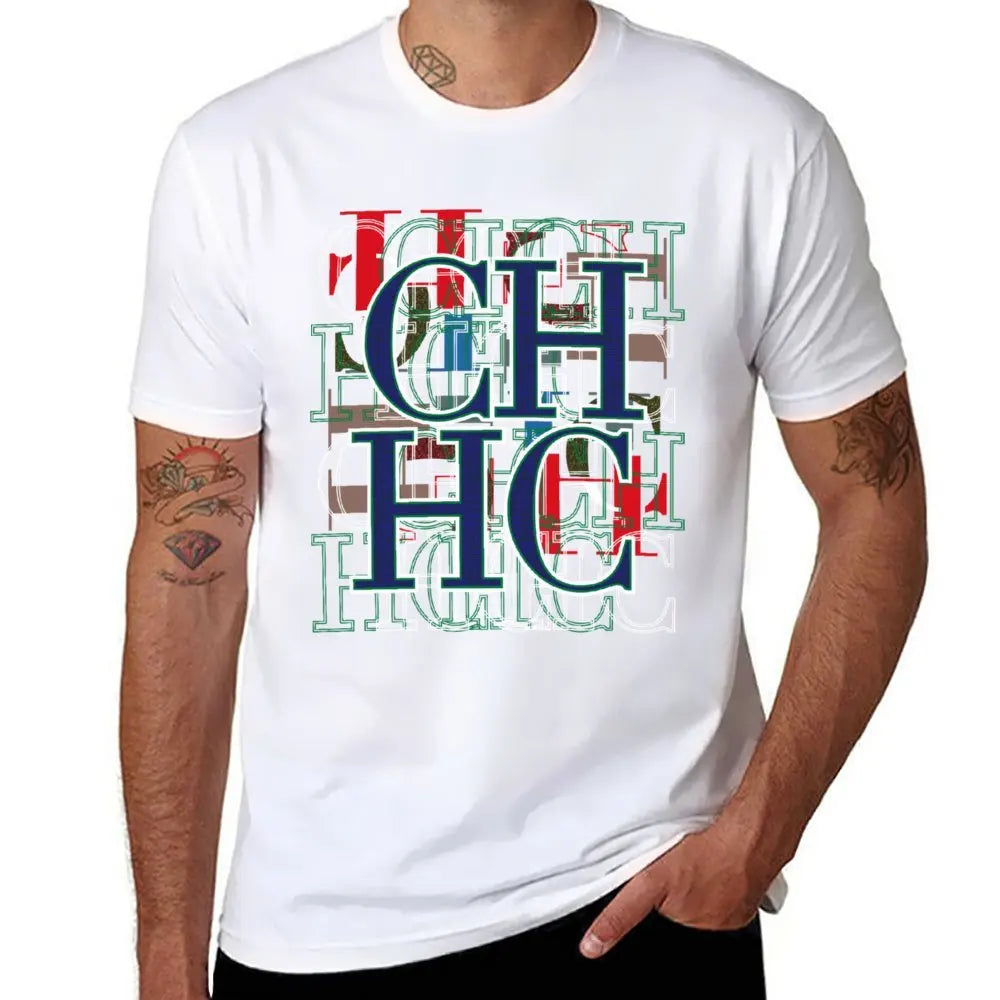 CHCH Men's Letter pattern T-shirt Fashion Simple Casual Shirt