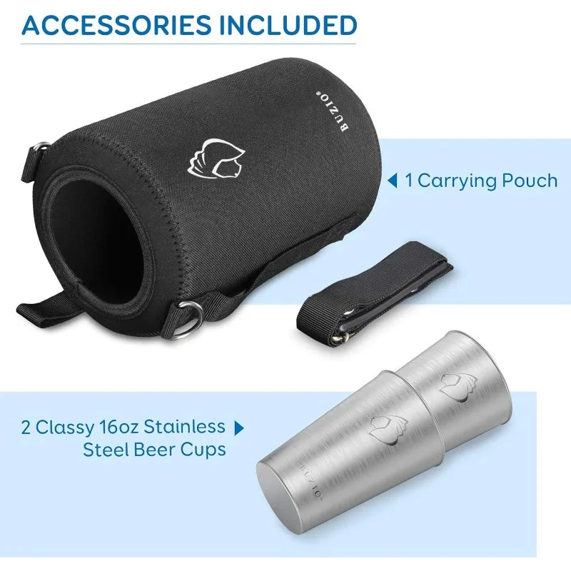 BUZIO 1 Gallon Vacuum Insulated Water Bottle