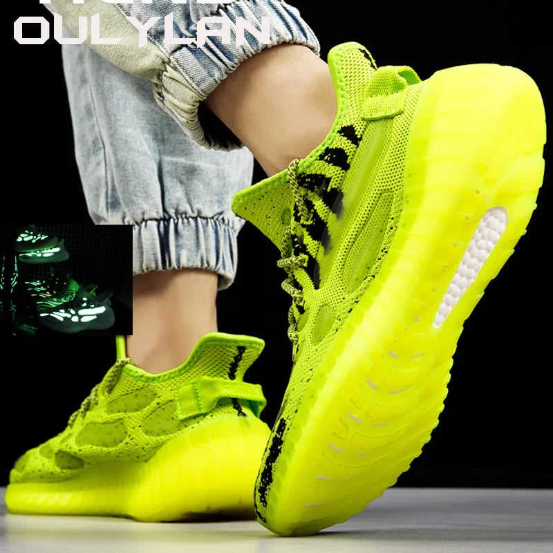 Oulylan Men Sneakers, Light Casual Fashion Running Elastic Shoes