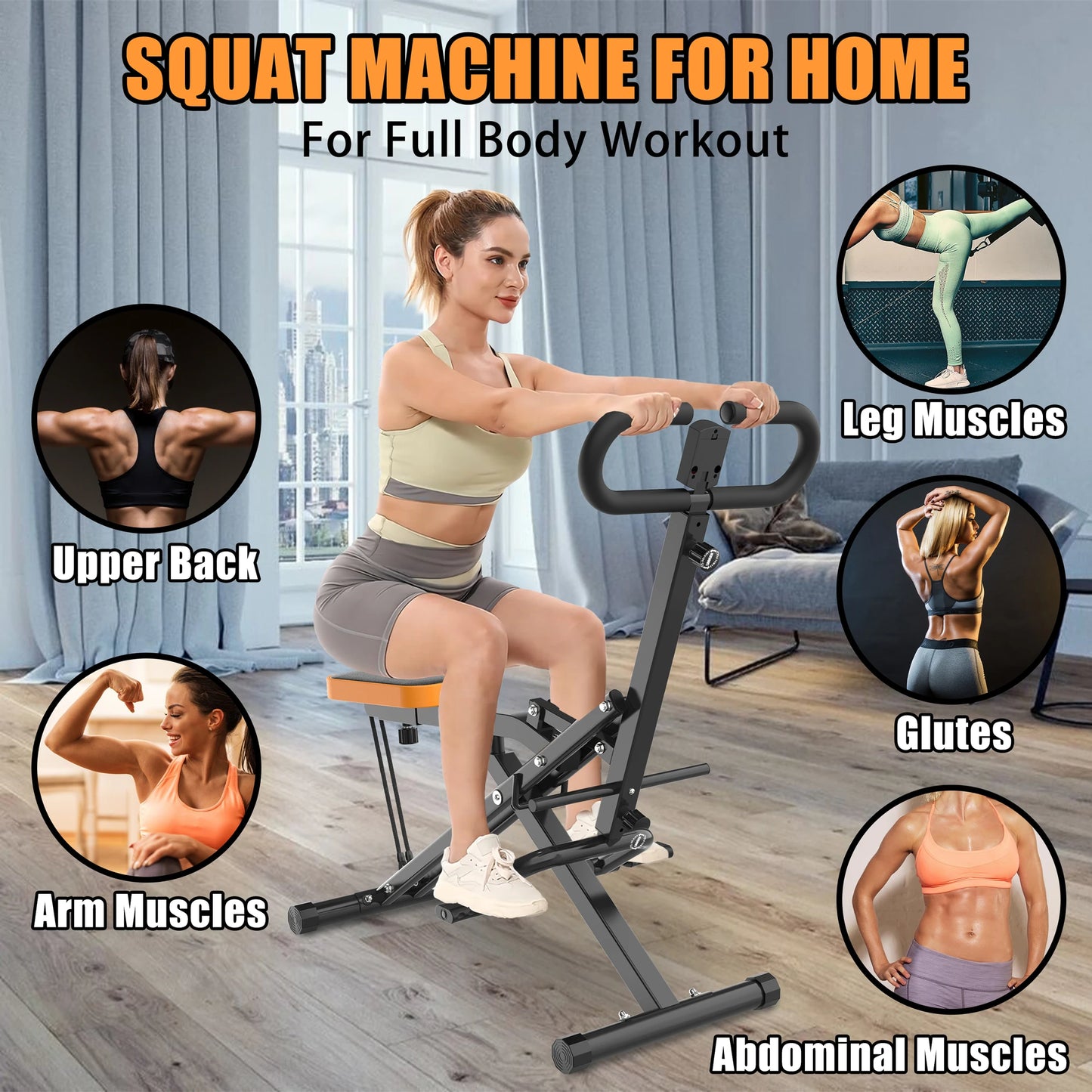 Squat machine, gluteus maximus training, foldable resistance band