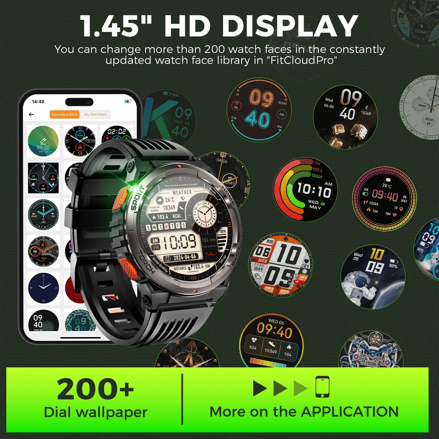 EIGIIS 1.45 Inch Smart Watch KE5 3ATM Waterproof Original Design