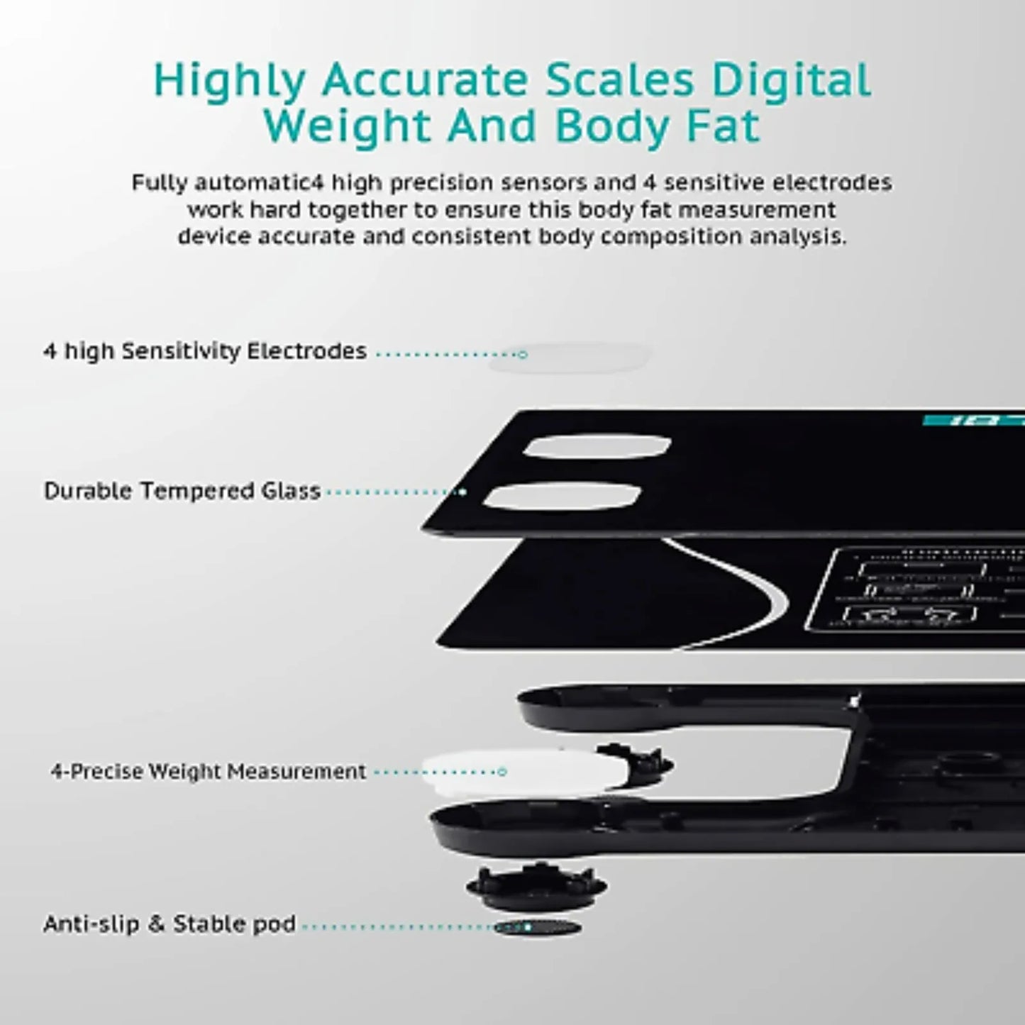 US Smart Weight Scale Body Digital Bathroom Scale BMI Bluetooth