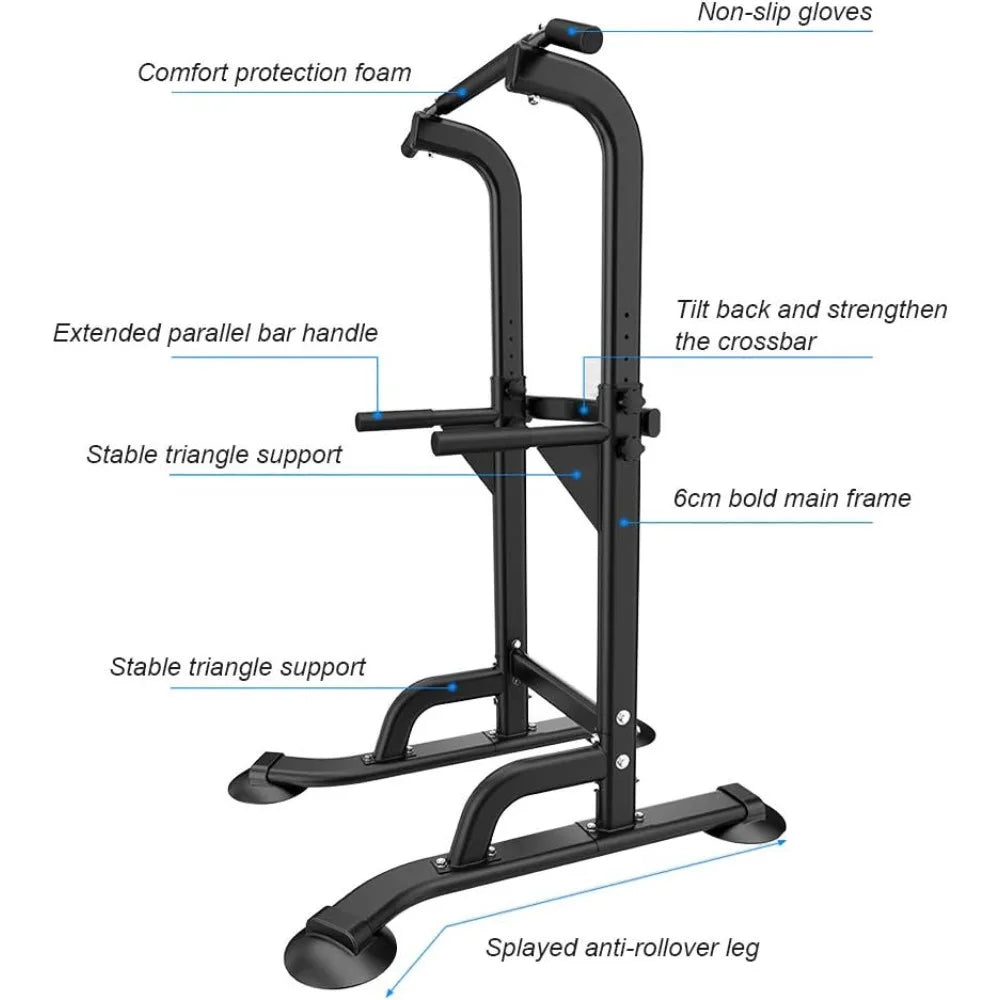 Height Adjustable Power Tower Dip/Pull Up Station