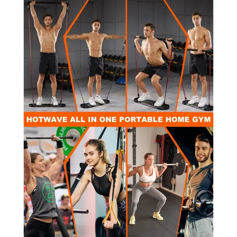 HOTWAVE Portable Exercise Equipment, 16 Gym Accessories 20 in 1 Push Up Board