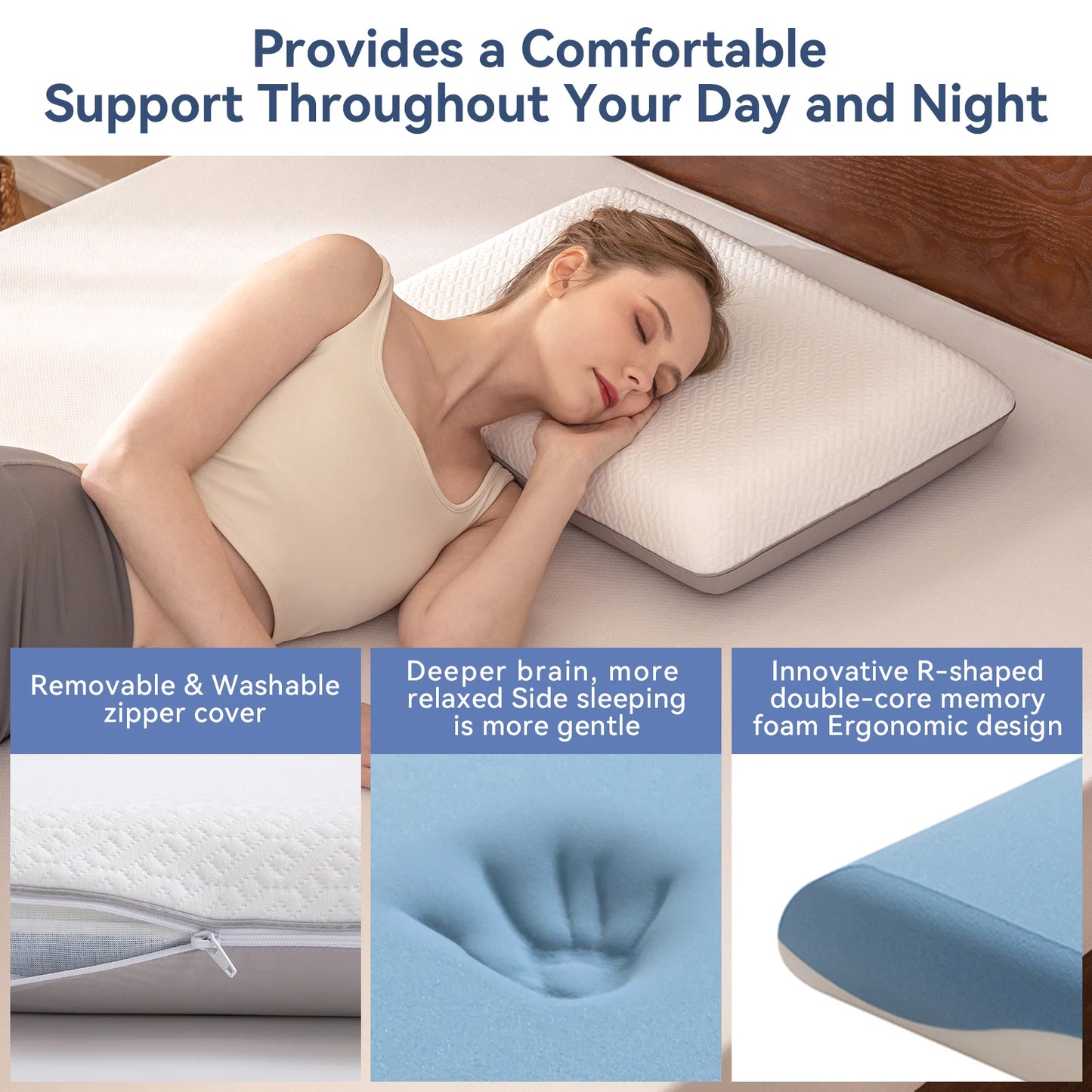 Hcore 1 PC Dual-Sided Core Memory Foam Pillow