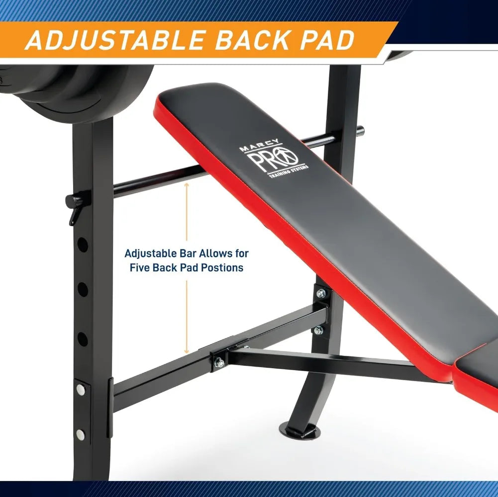 Pro Standard Weight Bench with 100 lbs Vinyl-Coated Weight Set