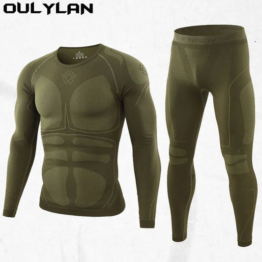 Oulylan Men's Sports Gym Compression Suit Running Clothes Fitness Bodybuilding