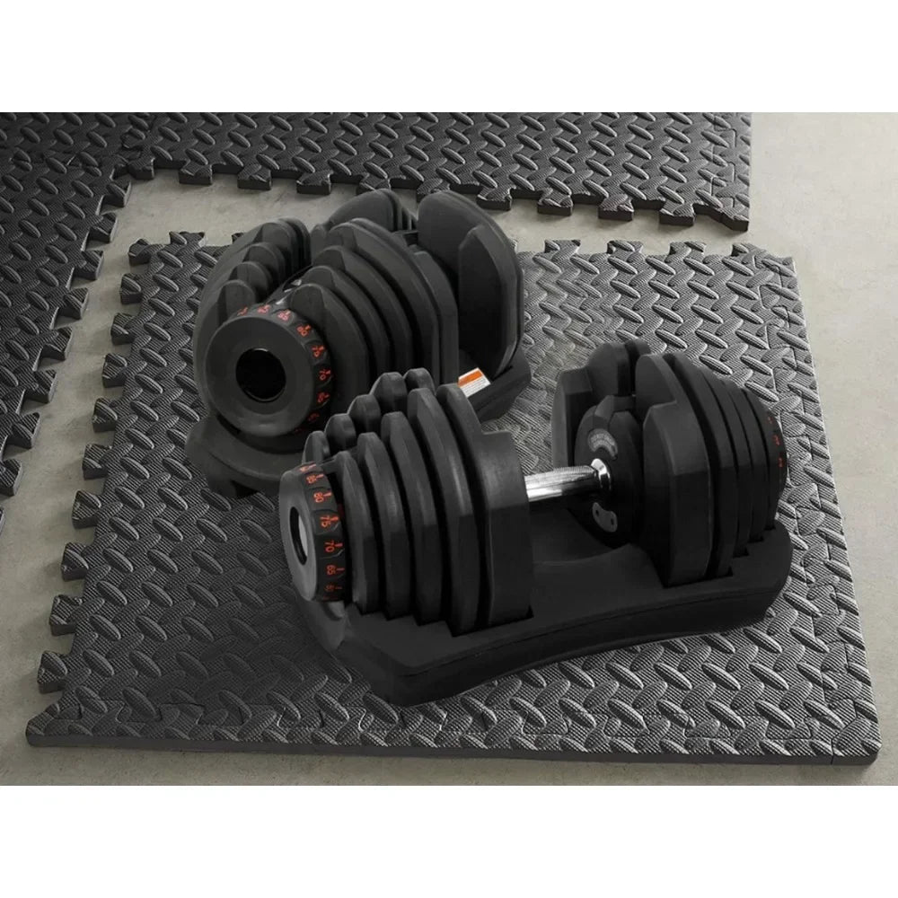 48ft Gym Flooring Exercise Mats - Black